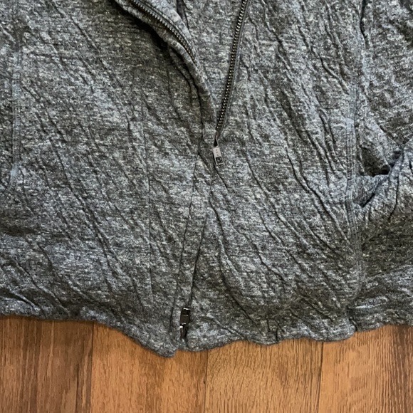 Eileen Fisher Organic Cotton Gray Lightweight Casual Moto Jacket Size Medium - Picture 4 of 5